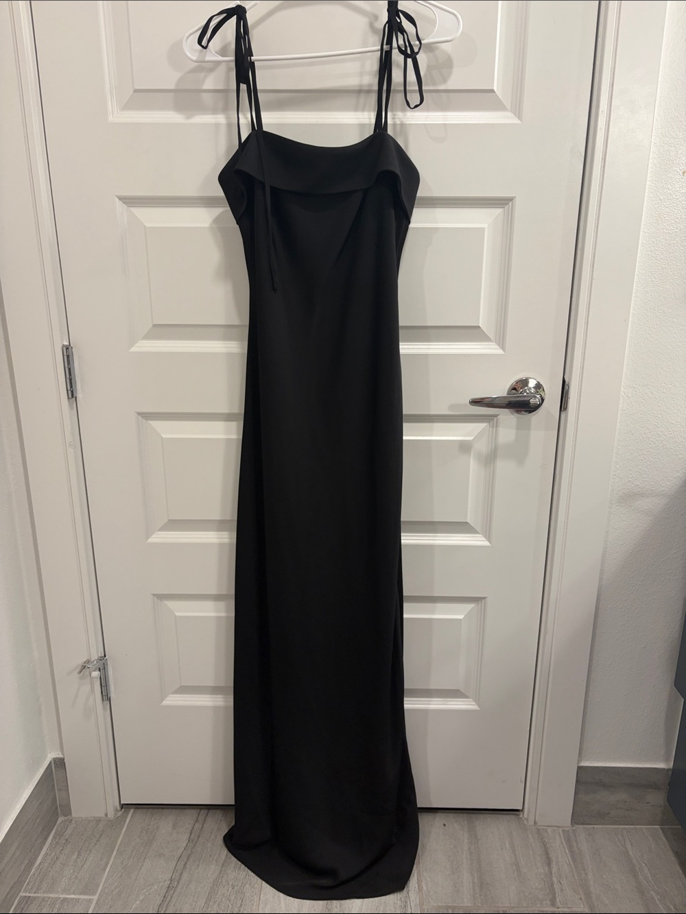 Azazie Black Tie-Shoulder Maxi Gown